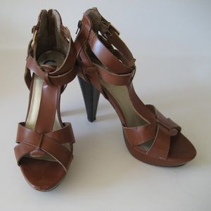 GUESS strappy leather heels 10